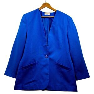Pendleton Sophisticates Blazer Sz 16 Royal Blue Preppy Executive Chic Church Vtg